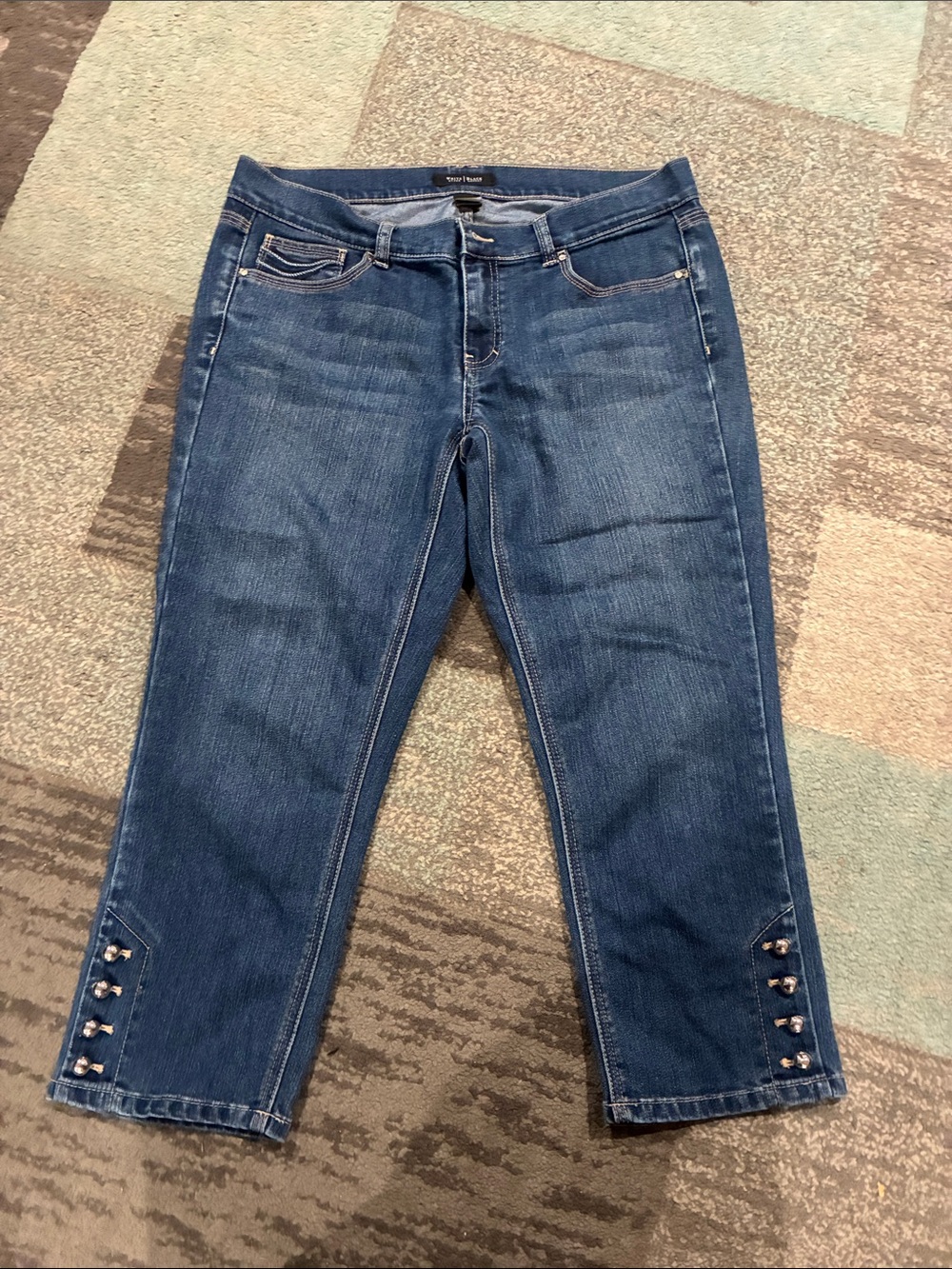 NYDJ Indigo Capri Jeans with Studded Hem
